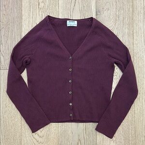 Old Navy Purple Knit Cardigan V-Neck